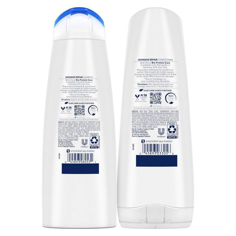 slide 3 of 9, Dove Beauty Intensive Repair Shampoo & Conditioner Set for Damaged Hair - 12 fl oz/ 2ct, 12 fl oz, 2 ct