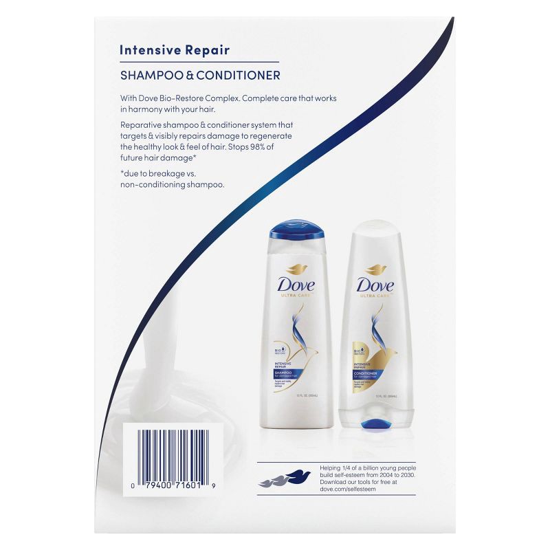 slide 3 of 7, Dove Beauty Intensive Repair Shampoo & Conditioner Set for Damaged Hair - 12 fl oz/ 2ct, 12 fl oz, 2 ct
