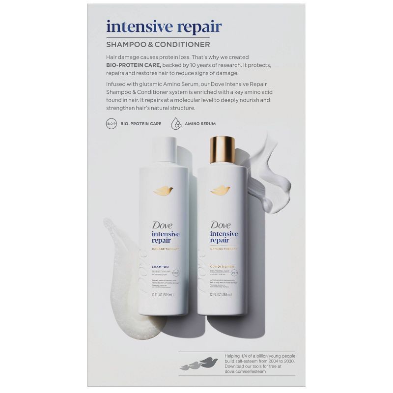 slide 3 of 12, Dove Beauty Intensive Repair Shampoo & Conditioner Set for Damaged Hair - 12 fl oz/ 2ct, 12 fl oz, 2 ct