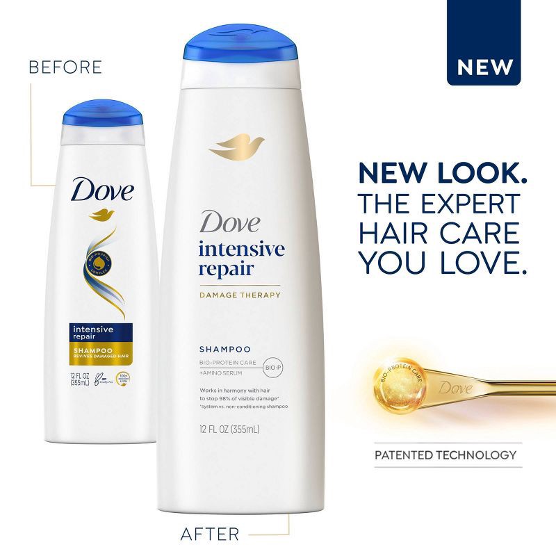 slide 4 of 9, Dove Beauty Intensive Repair Shampoo & Conditioner Set for Damaged Hair - 12 fl oz/ 2ct, 12 fl oz, 2 ct