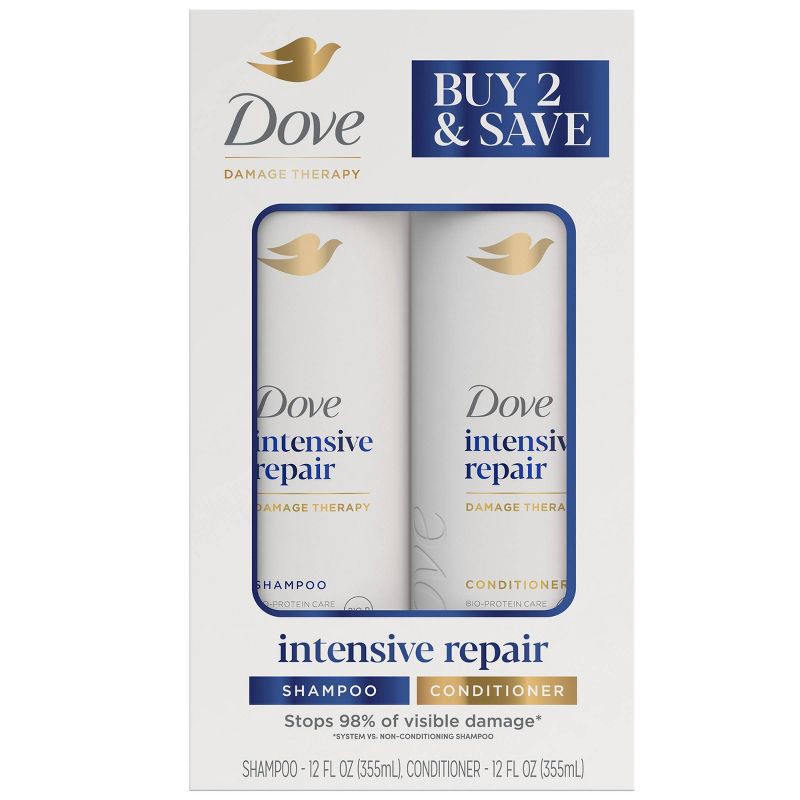 slide 1 of 13, Dove Beauty Intensive Repair Shampoo & Conditioner Set for Damaged Hair - 12 fl oz/ 2ct, 12 fl oz, 2 ct