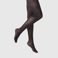 Women's 50D Opaque - A New Day™ Black L/XL: High Waisted Nylon Spandex Knit Tights