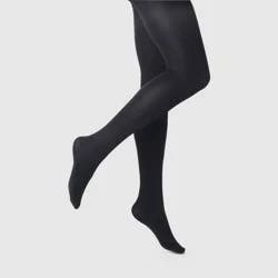 Women's 120D Blackout Tights - A New Day™ Black M/L: High Waisted, Opaque, Solid Knit, Tagless
