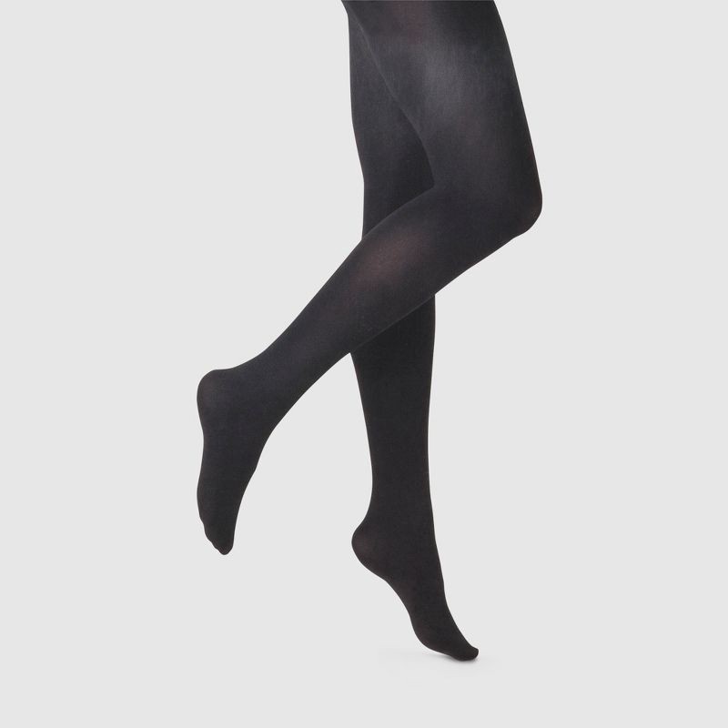 slide 1 of 2, Women's 80D Super Opaque - A New Day™ Black L/XL: High Waisted Nylon Spandex Tights, 1 ct