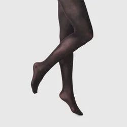 Women's 50D Opaque - A New Day™ Black S/M: High Waisted Nylon Spandex Hosiery