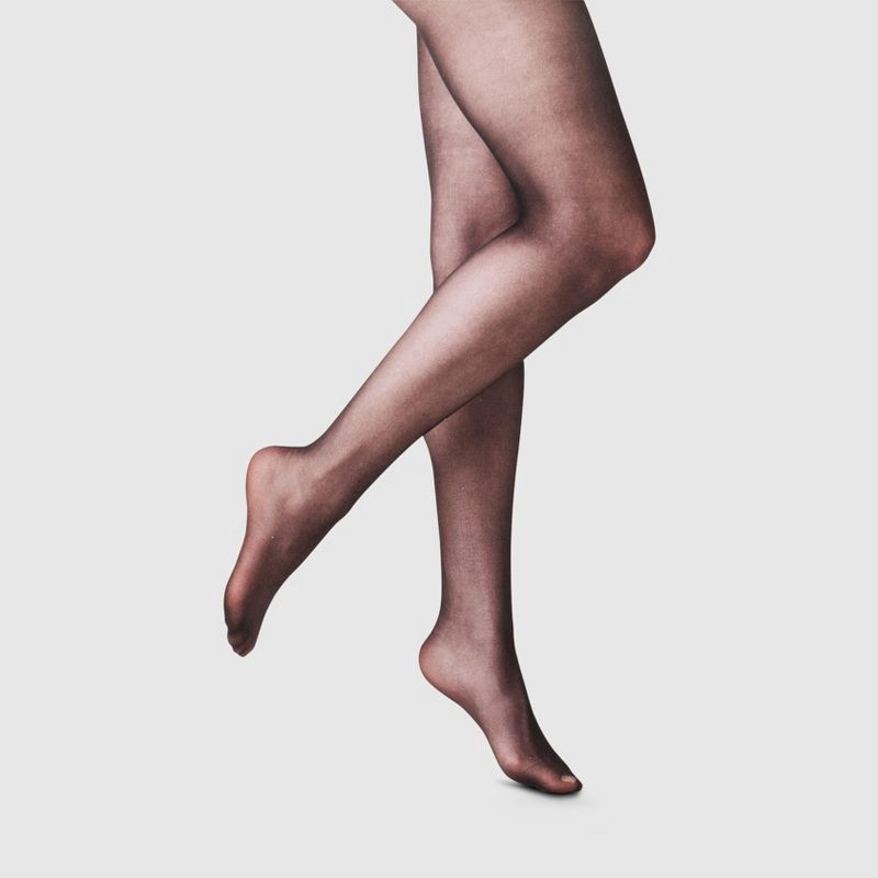 slide 1 of 2, Women's 20D Sheer Tights - A New Day™ Black 1X/2X: High Waisted, Tagless, Closed Toe, Plus Size, 1 ct