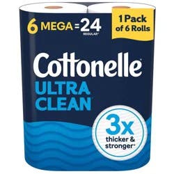 Cottonelle Ultra Clean Strong Toilet Paper - 6 Mega Rolls
