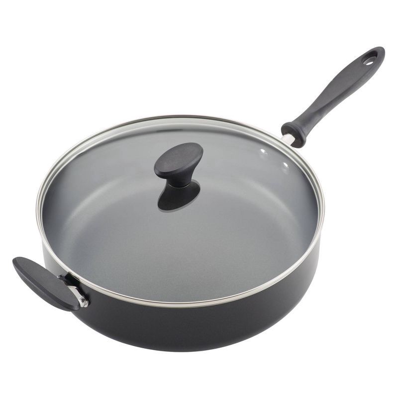 slide 7 of 9, Farberware Reliance 6qt Covered Saute Pan with Helper Handle Black: Nonstick, Glass Lid, Oven & Dishwasher Safe, 6 qt