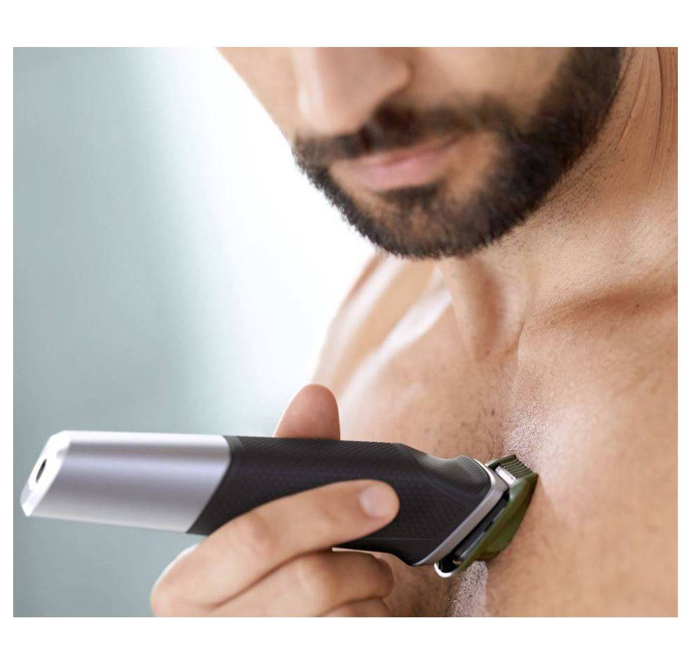 slide 9 of 9, Philips Norelco Series 5000 Multigroom 18pc Men's Rechargeable Electric Trimmer - MG5750/49, 18 ct