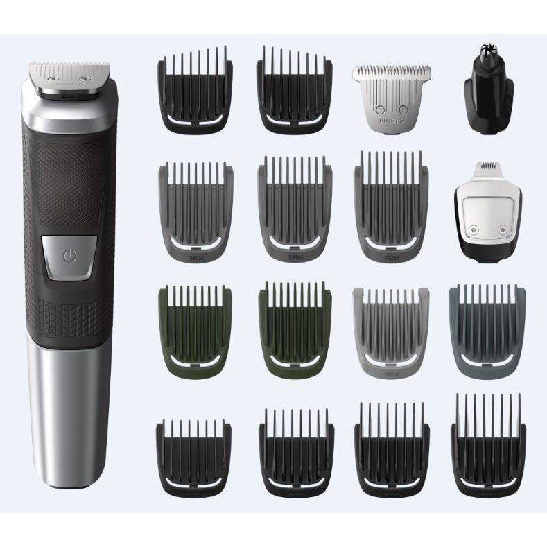 slide 1 of 9, Philips Norelco Series 5000 Multigroom 18pc Men's Rechargeable Electric Trimmer - MG5750/49, 18 ct