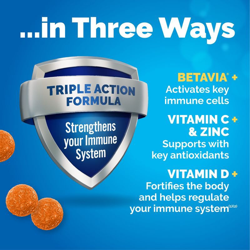 slide 5 of 9, Emergen-C Immune+ with Vitamin D Gummies - Super Orange - 45ct, 45 ct