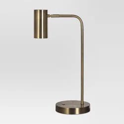 Dean Desk Lamp Brass: Sturdy Steel, ETL Listed, Modern Cylinder Shade - Threshold™