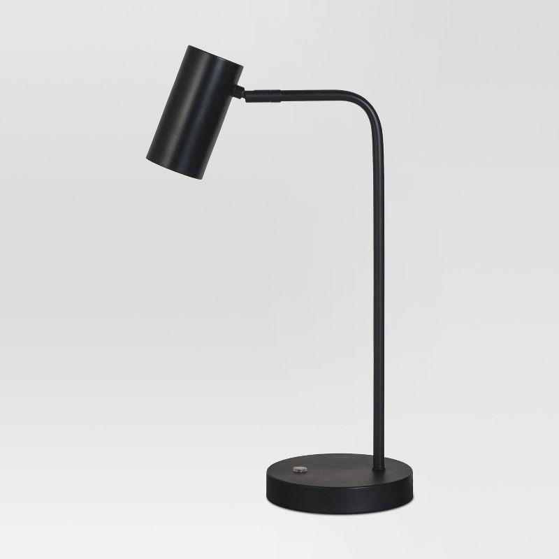 slide 2 of 4, Dean Desk Lamp Black (Includes LED Light Bulb) - Threshold™: Modern Metal Cylinder Shade, ETL Listed, No Assembly Required, 1 ct