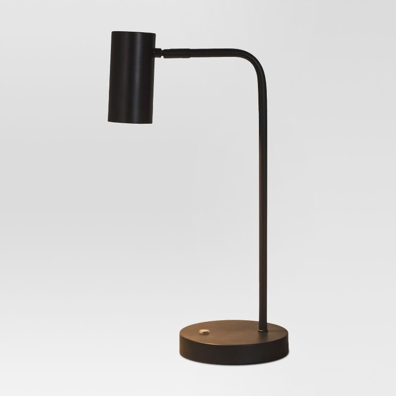 slide 4 of 4, Dean Desk Lamp Black (Includes LED Light Bulb) - Threshold™: Modern Metal Cylinder Shade, ETL Listed, No Assembly Required, 1 ct