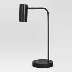 Dean Desk Lamp Black (Includes LED Light Bulb) - Threshold™: Modern Metal Cylinder Shade, ETL Listed, No Assembly Required