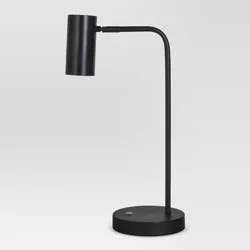 Dean Desk Lamp Black (Includes LED Light Bulb) - Threshold™: Modern Metal Cylinder Shade, ETL Listed, No Assembly Required