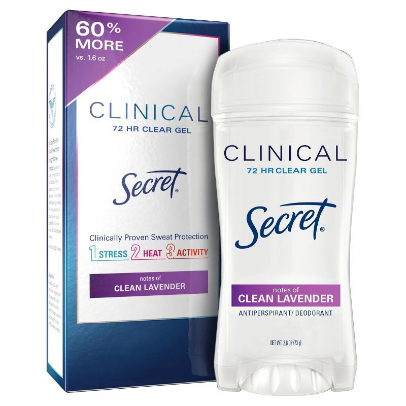 slide 1 of 11, Secret Clinical Strength Clear Gel Antiperspirant and Deodorant for Women - Clean Lavender - 2.6oz, 2.6 oz