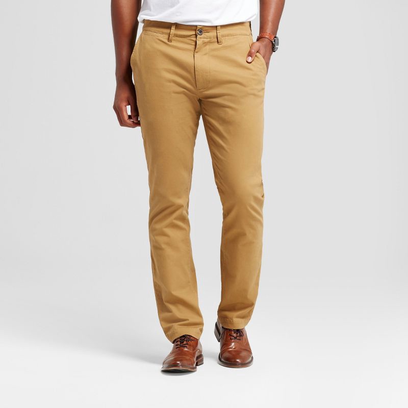 slide 1 of 3, Men's Every Wear Fit Chino Pants - Goodfellow & Co™ Dapper Brown 29x30: Heavyweight Twill, Stretch, Mid Rise, 1 ct