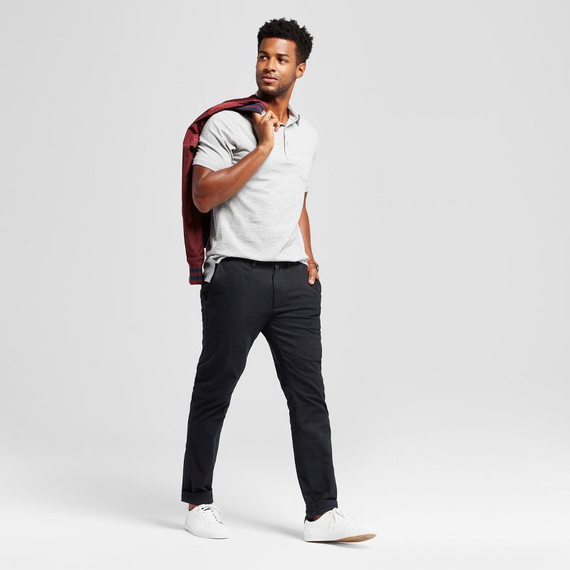slide 3 of 3, Men's Every Wear Athletic Fit Chino Pants - Goodfellow & Co™ Black 30x32: Heavyweight Twill, Mid Rise, Relaxed Leg, Stretch Fabric, 1 ct