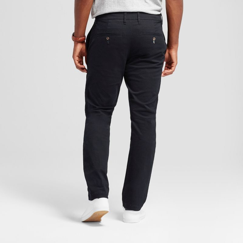 slide 2 of 3, Men's Every Wear Athletic Fit Chino Pants - Goodfellow & Co™ Black 32x34: Heavyweight Twill, Mid Rise, Relaxed Leg, 1 ct