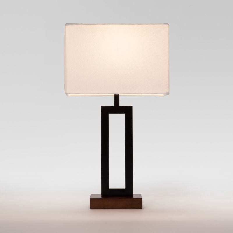 slide 3 of 8, Weston Window Small Lamp Base Black - Threshold™: Modern Rectangle, No Assembly Required, ETL Listed, 1 ct