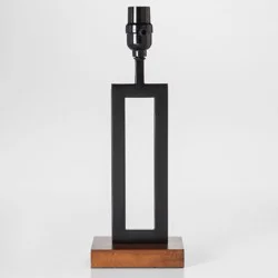 Weston Window Small Lamp Base Black - Threshold™: Modern Rectangle, No Assembly Required, ETL Listed