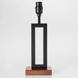 Weston Window Small Lamp Base Black - Threshold™: Modern Rectangle, No Assembly Required, ETL Listed