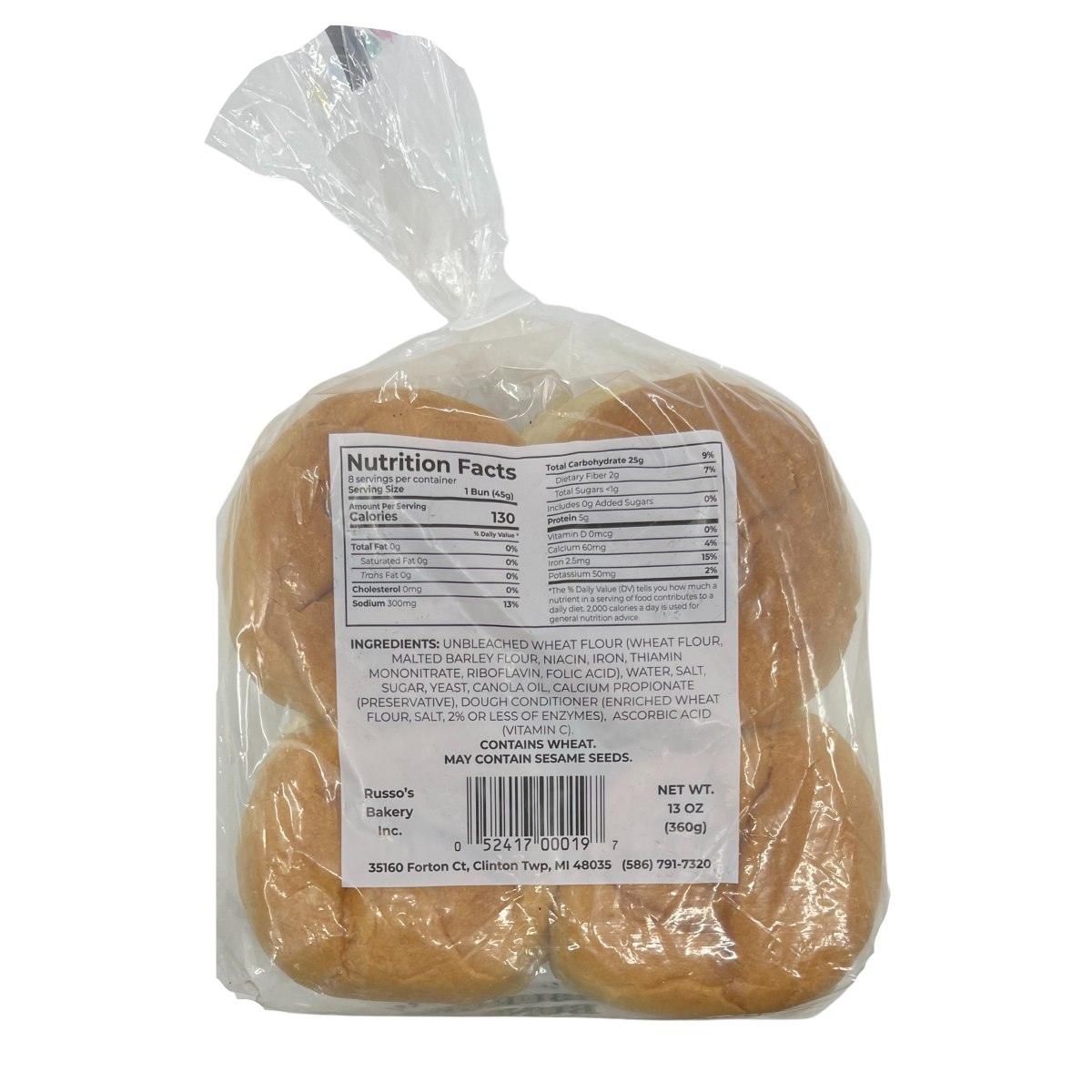 slide 2 of 3, Russo Buns, Hamburger Style, 13 oz