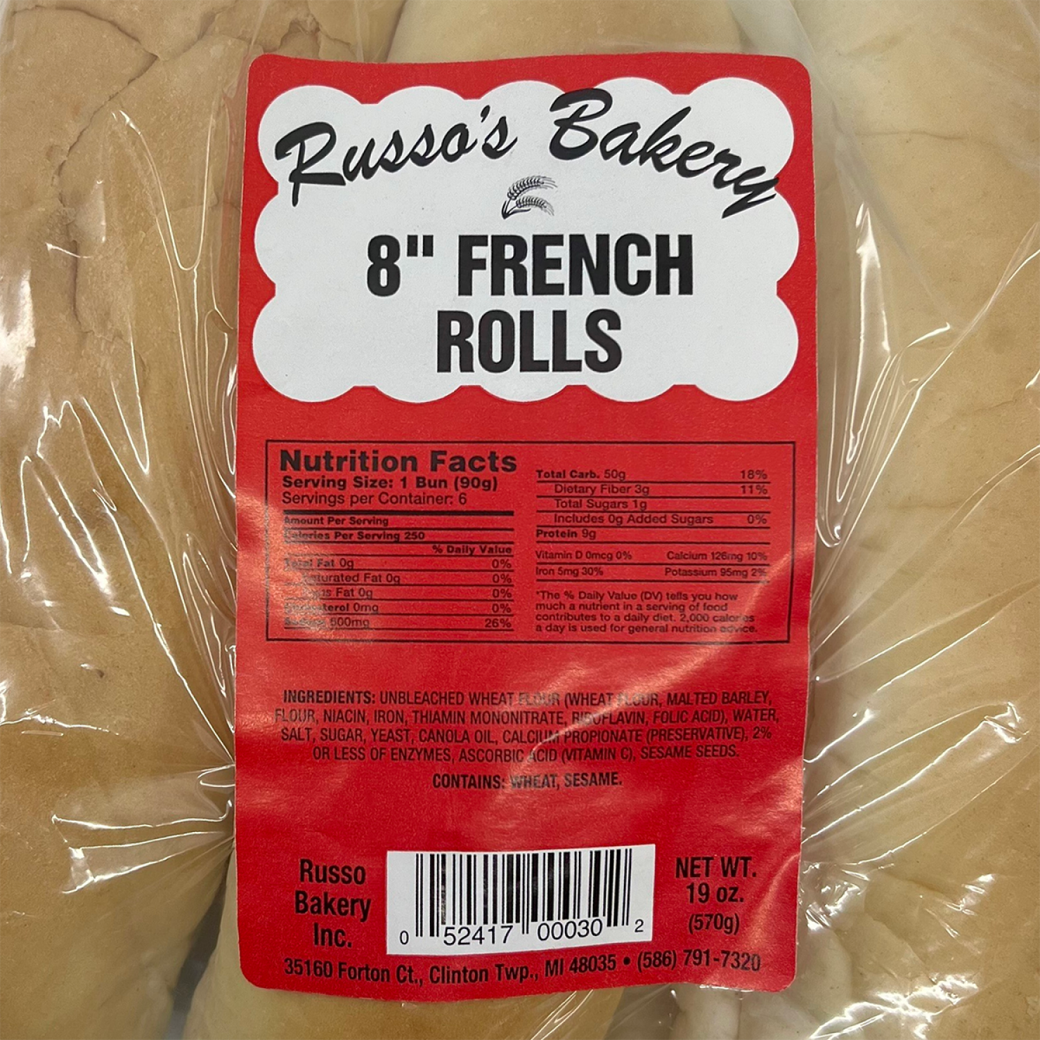 slide 2 of 2, OTHER-REGIONAL Russo Roll French 8", 19 oz