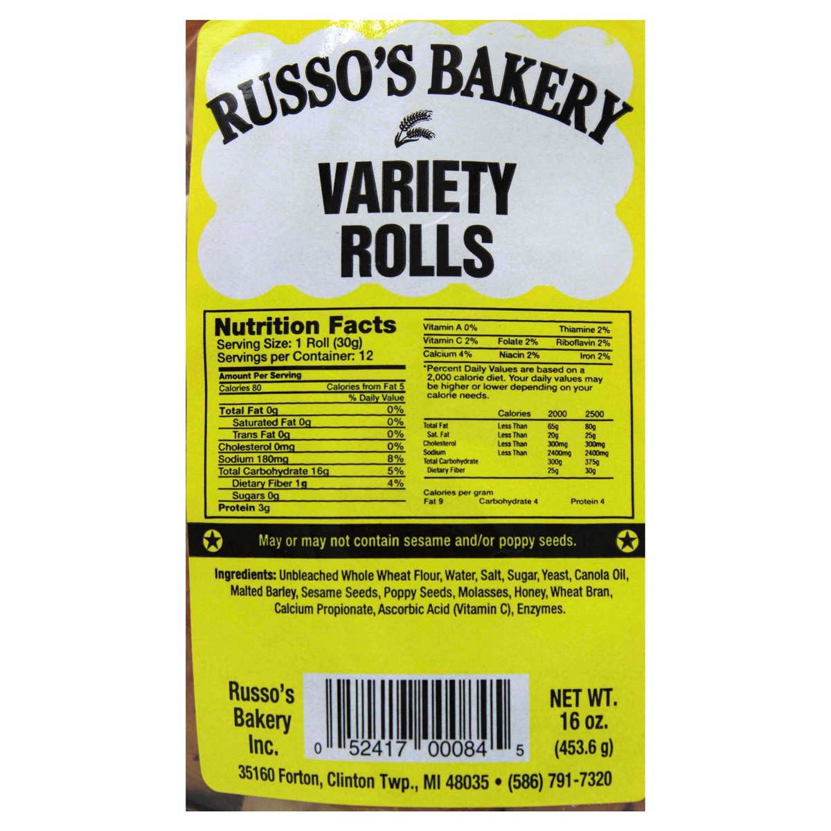 slide 2 of 2, Russo's Bakery Variety Buns, 12 oz., 12 oz