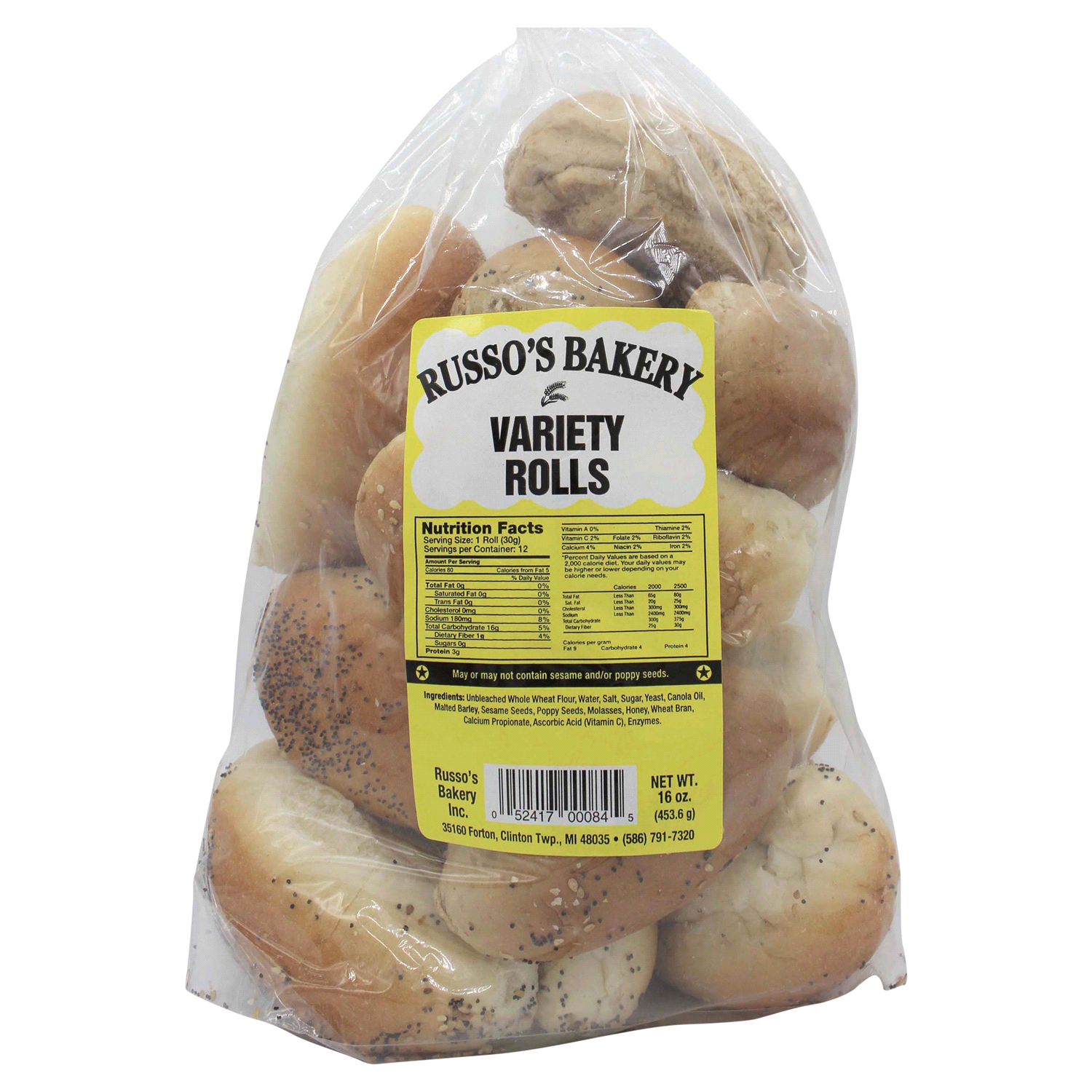 slide 1 of 2, Russo's Bakery Variety Buns, 12 oz., 12 oz