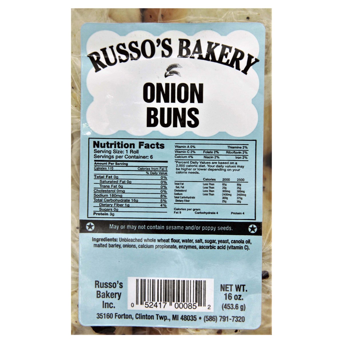 slide 2 of 2, Russo Onion Buns, 12 oz, 12 oz