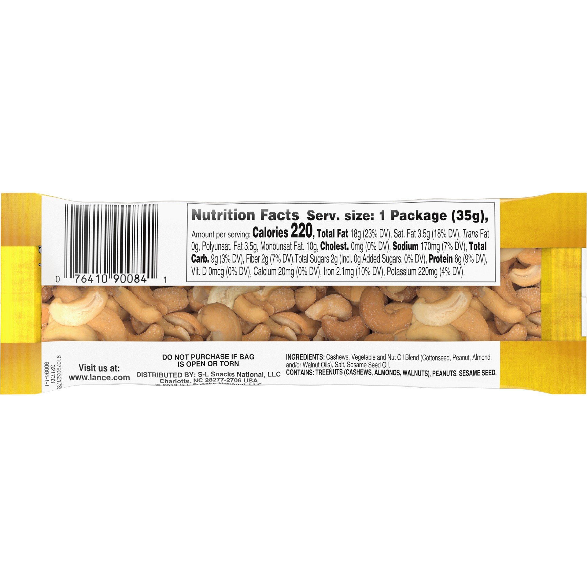 slide 5 of 5, Lance Fresh Roasted Cashews, Snack Bag 1.25 Oz, 1.25 oz