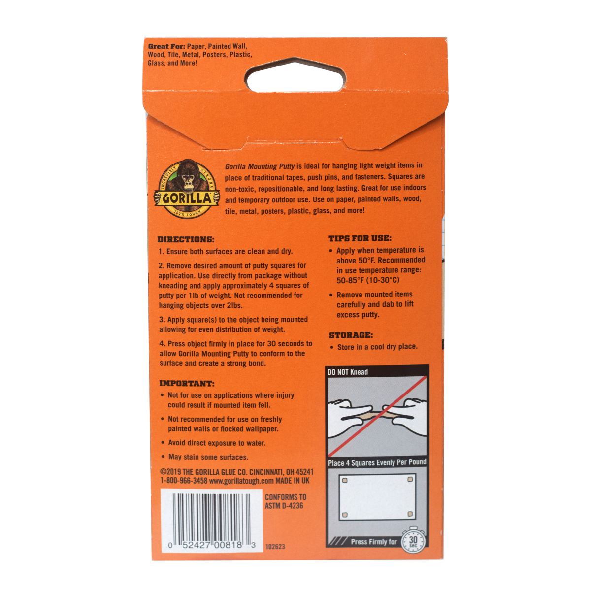 slide 2 of 2, Gorilla Removable Mounting Putty 84 ea, 84 ct