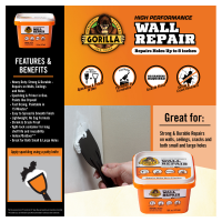 slide 2 of 13, Gorilla Wall Repair, 16 oz