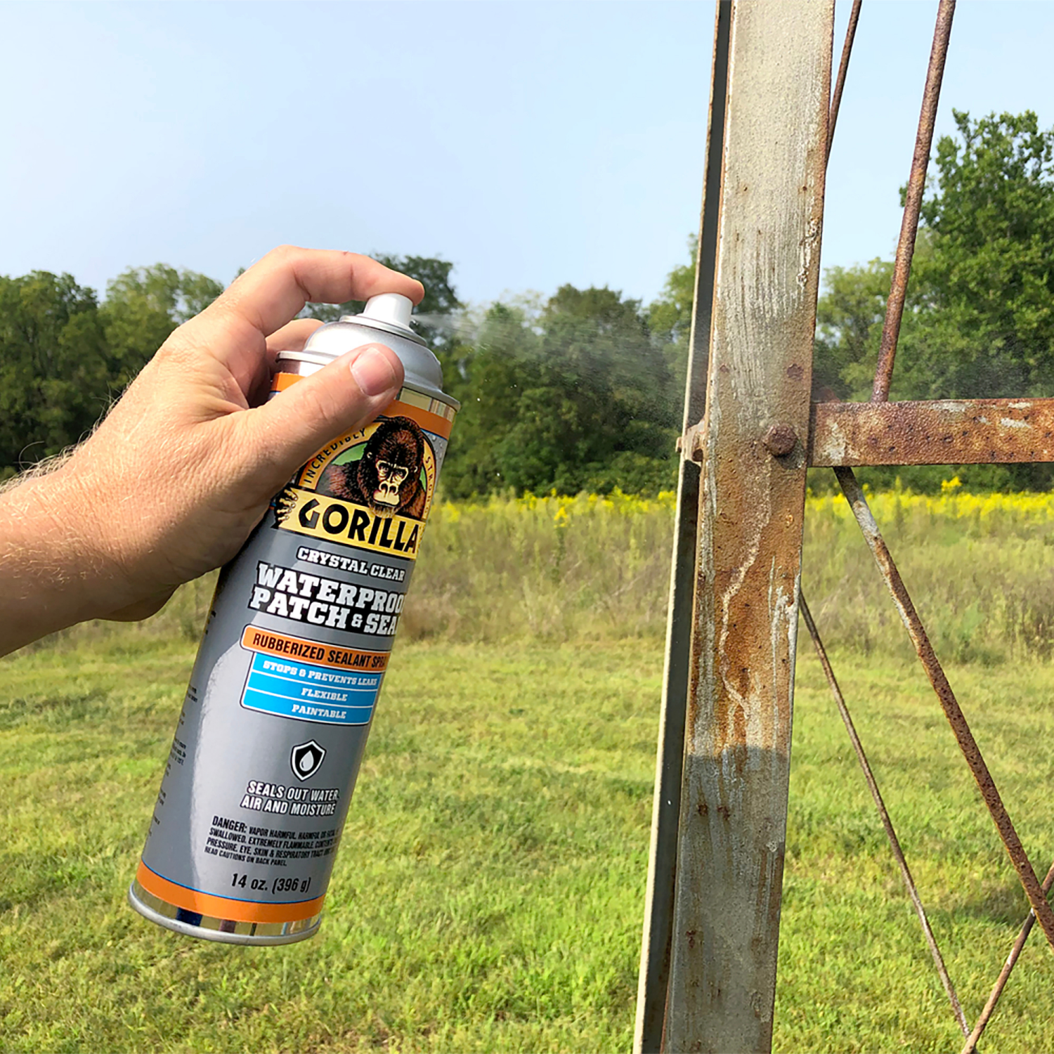 slide 5 of 5, Gorilla Waterproof Patch & Seal Clear Spray, 14 oz