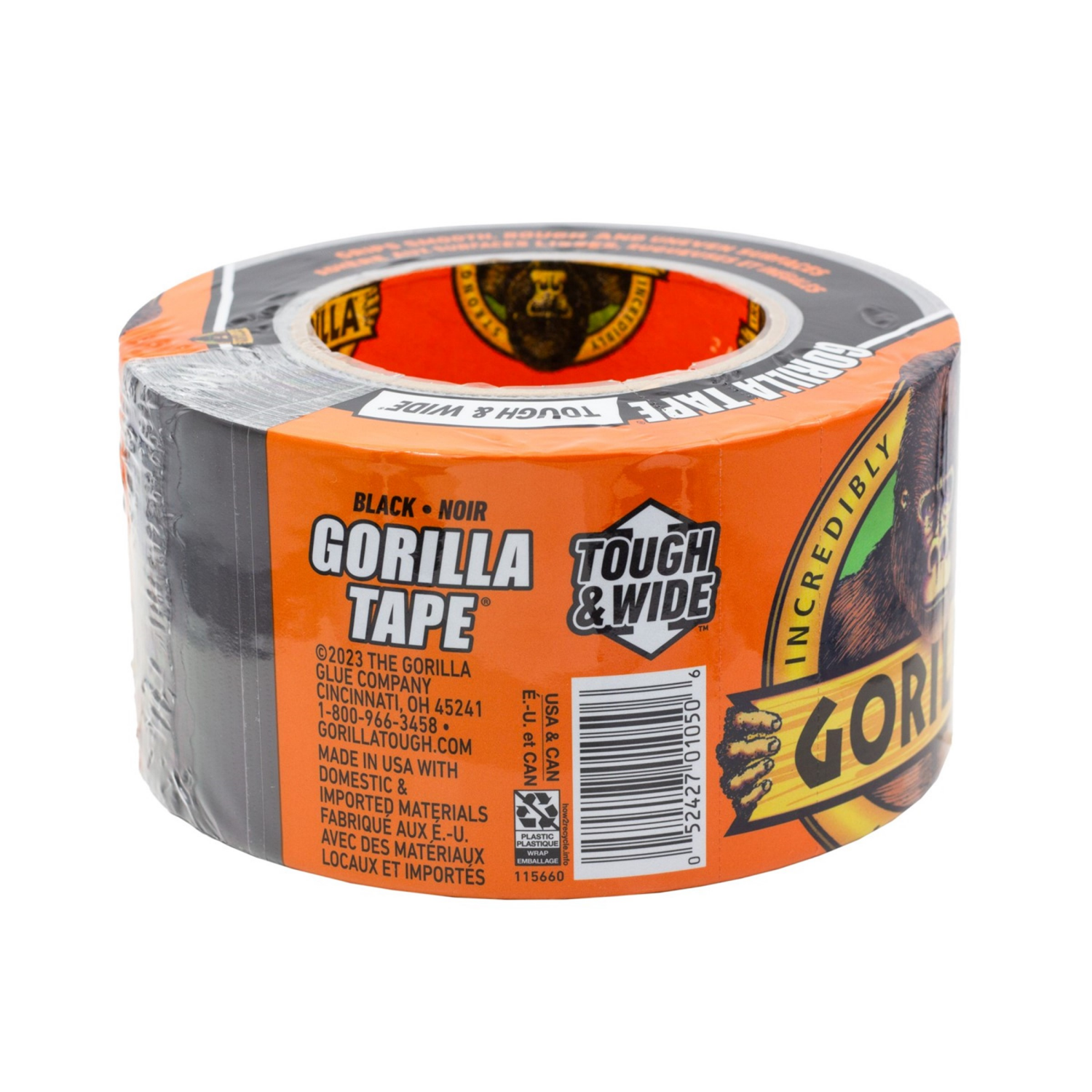 slide 3 of 3, Gorilla Tape, Black 2.8 Inch, 25 yds, 25 yd