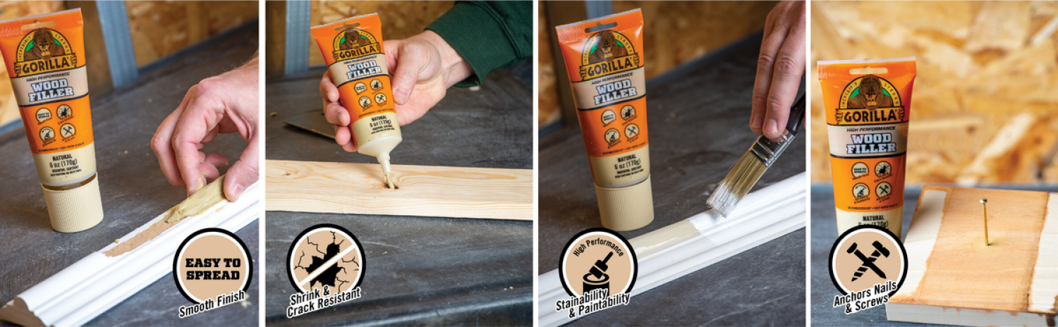 slide 4 of 4, Gorilla Wood Filler Tube, 6 oz