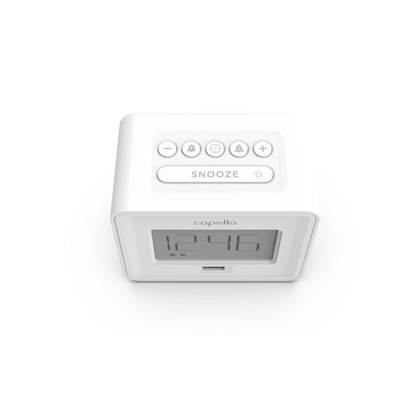 slide 2 of 4, Capello - Dual Alarm Clock with USB Phone Charger - White, 1 ct
