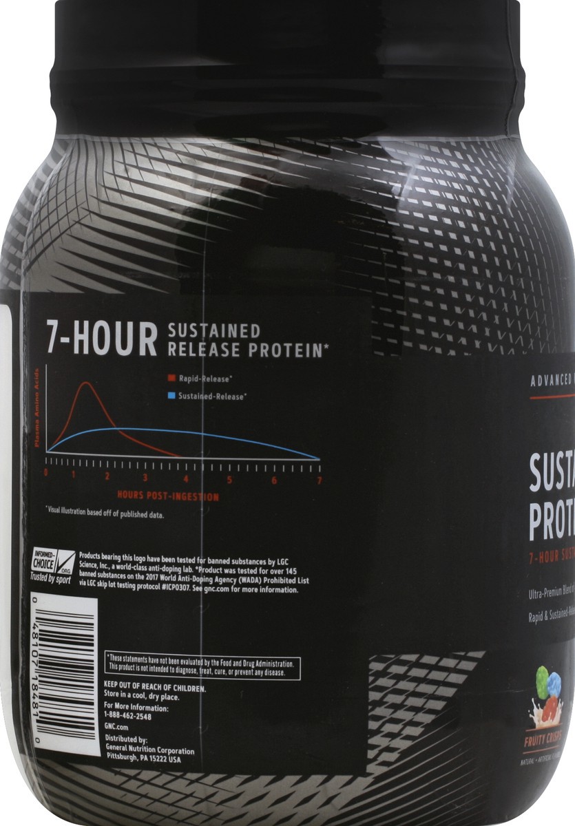 slide 8 of 8, GNC Sustained Protein Blend 32.1 OZ, 32.1 oz