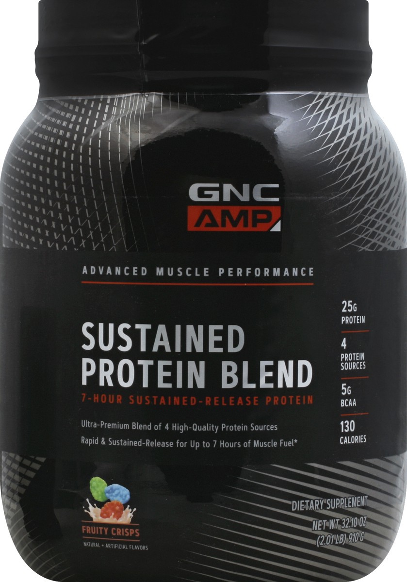 slide 1 of 8, GNC Sustained Protein Blend 32.1 OZ, 32.1 oz