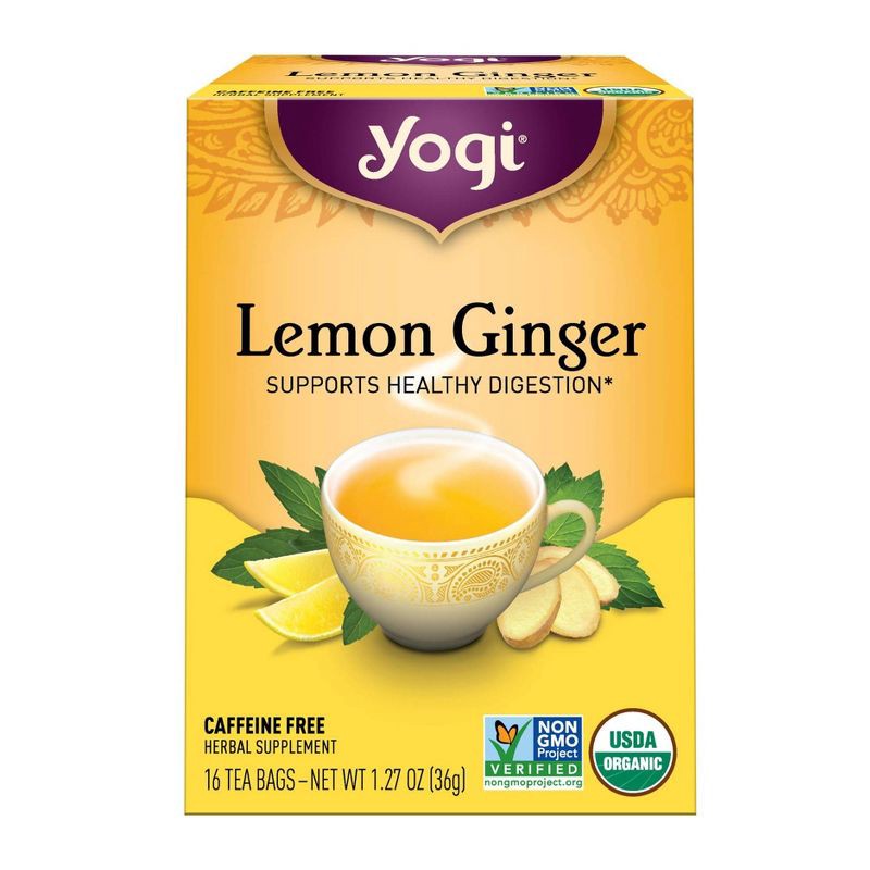 slide 1 of 7, Yogi Tea Lemon Ginger Tea Bags - 16ct, 16 ct