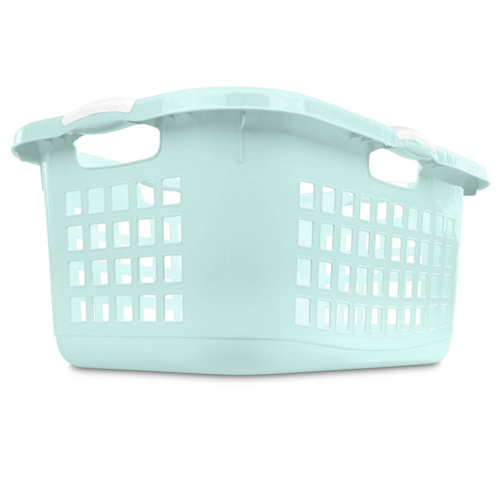 2 Bushel Laundry Basket Aqua with White Handles Room Essentials 1 ct