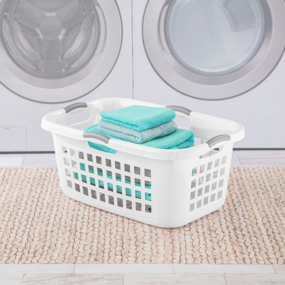 slide 9 of 11, 2 Bushel Capacity Single Laundry Basket White - Room Essentials, 1 ct