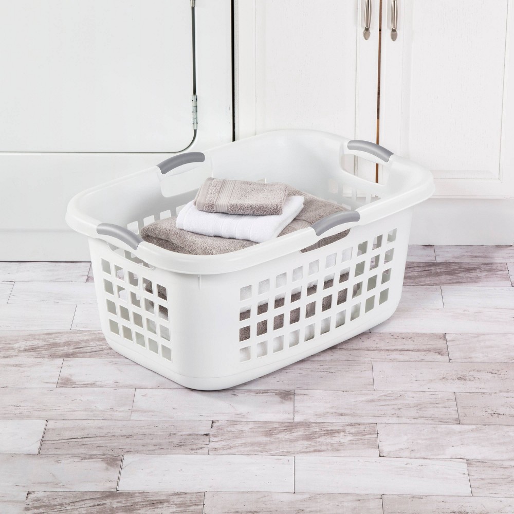 slide 11 of 11, 2 Bushel Capacity Single Laundry Basket White - Room Essentials, 1 ct
