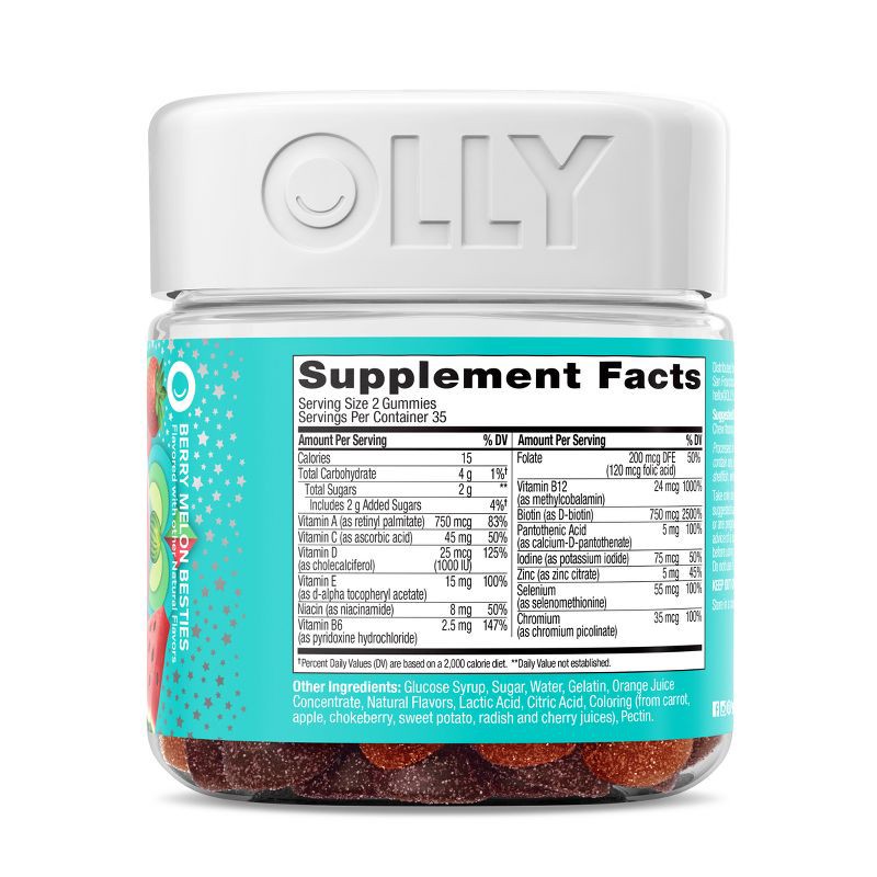 slide 3 of 13, OLLY Teen Girl Multivitamin Gummies - Berry Melon - 70ct, 70 ct