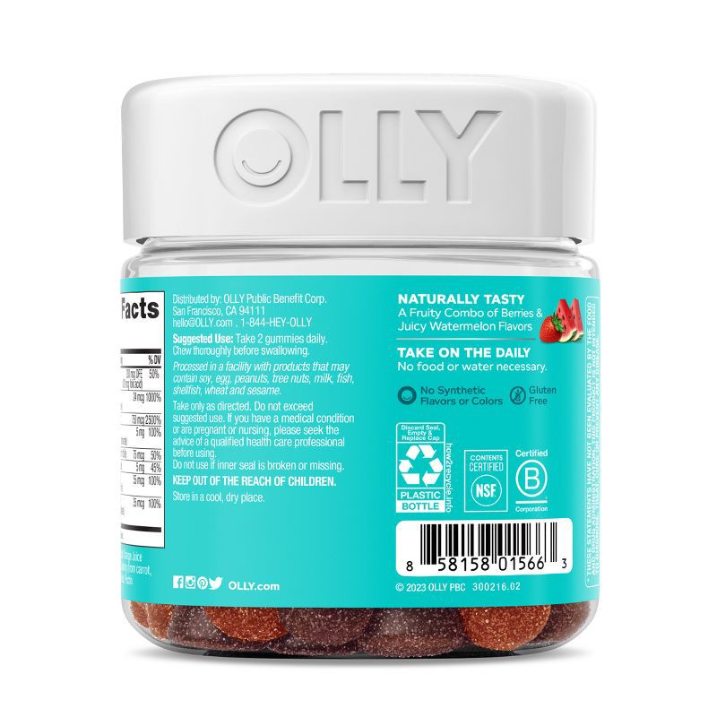 slide 5 of 13, OLLY Teen Girl Multivitamin Gummies - Berry Melon - 70ct, 70 ct