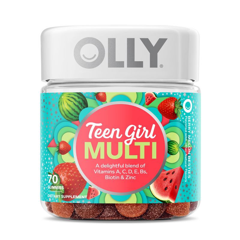 slide 1 of 12, OLLY Teen Girl Multivitamin Gummies - Berry Melon - 70ct, 70 ct