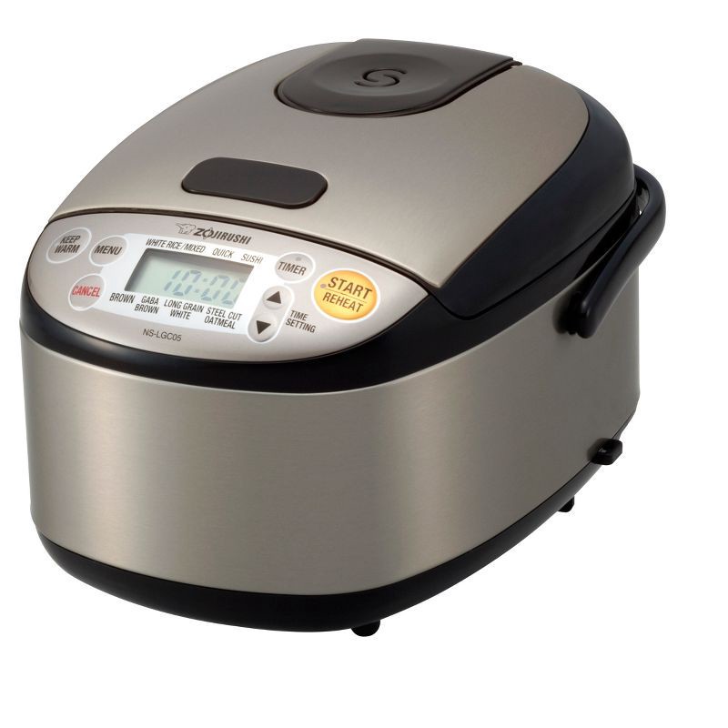 slide 1 of 10, Micom 3 Cup Rice Cooker & Warmer: Zojirushi, 8 Settings, Automatic Keep Warm, Nonstick, Timer, Light Silver, 450W, 1 ct