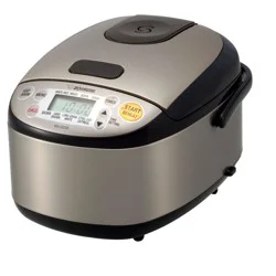 Micom 3 Cup Rice Cooker &amp; Warmer: Zojirushi, 8 Settings, Automatic Keep Warm, Nonstick, Timer, Light Silver, 450W